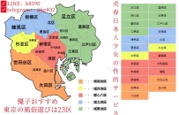 日本东京派送地區：Delivery areas in Tokyo:  東京の配達エリア：